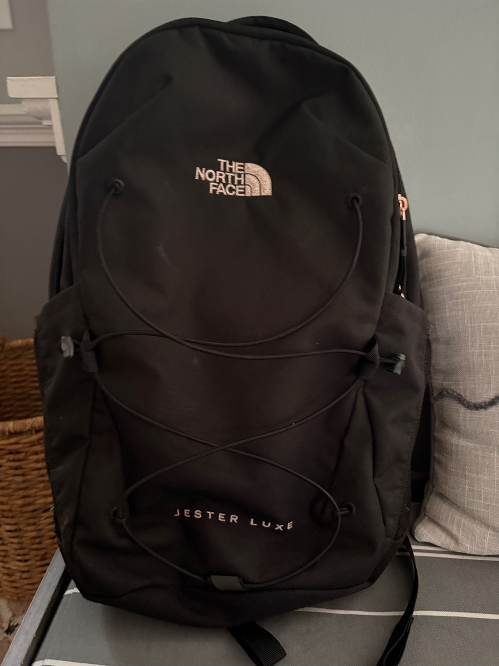 The North Face Jester Luxe Backpack - Black with White Logo